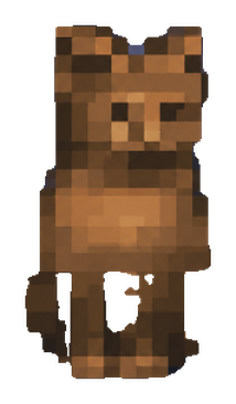 Moonlit Cat, a brown pixel-art cat standing upright